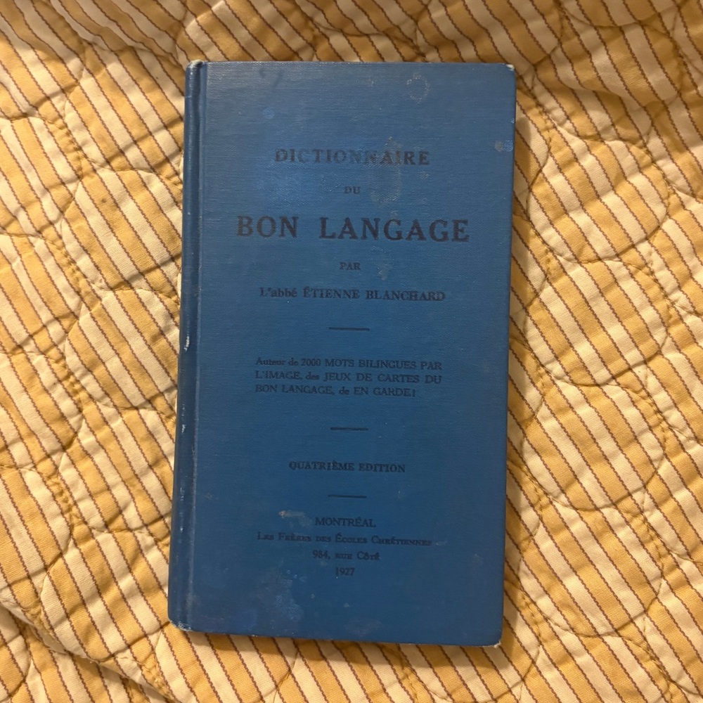 Antique Blue French Language Dictionary Dictionnaire du Bon Language 1927